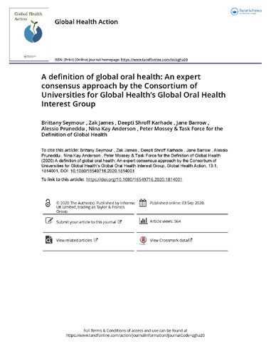 Definition of global Oral Health