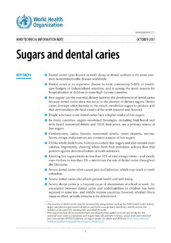 who-sugars-and dental caries