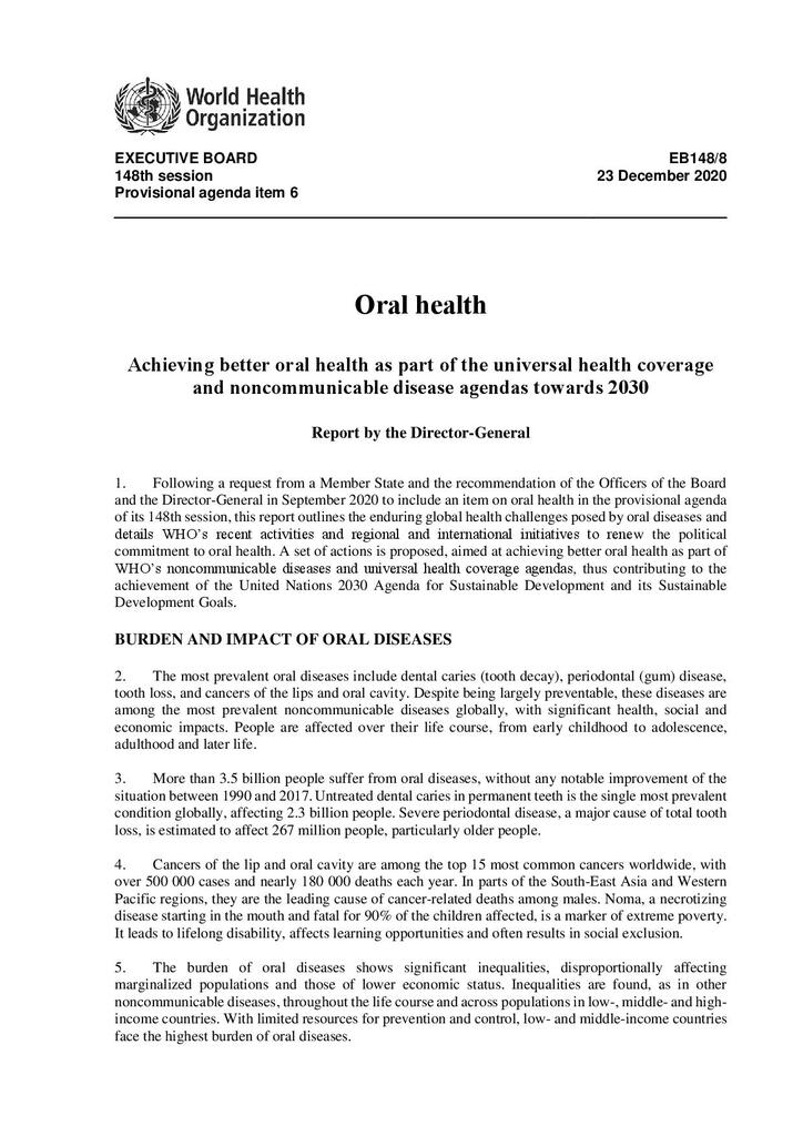 148th Session of the Executive Board of the World Health Organization