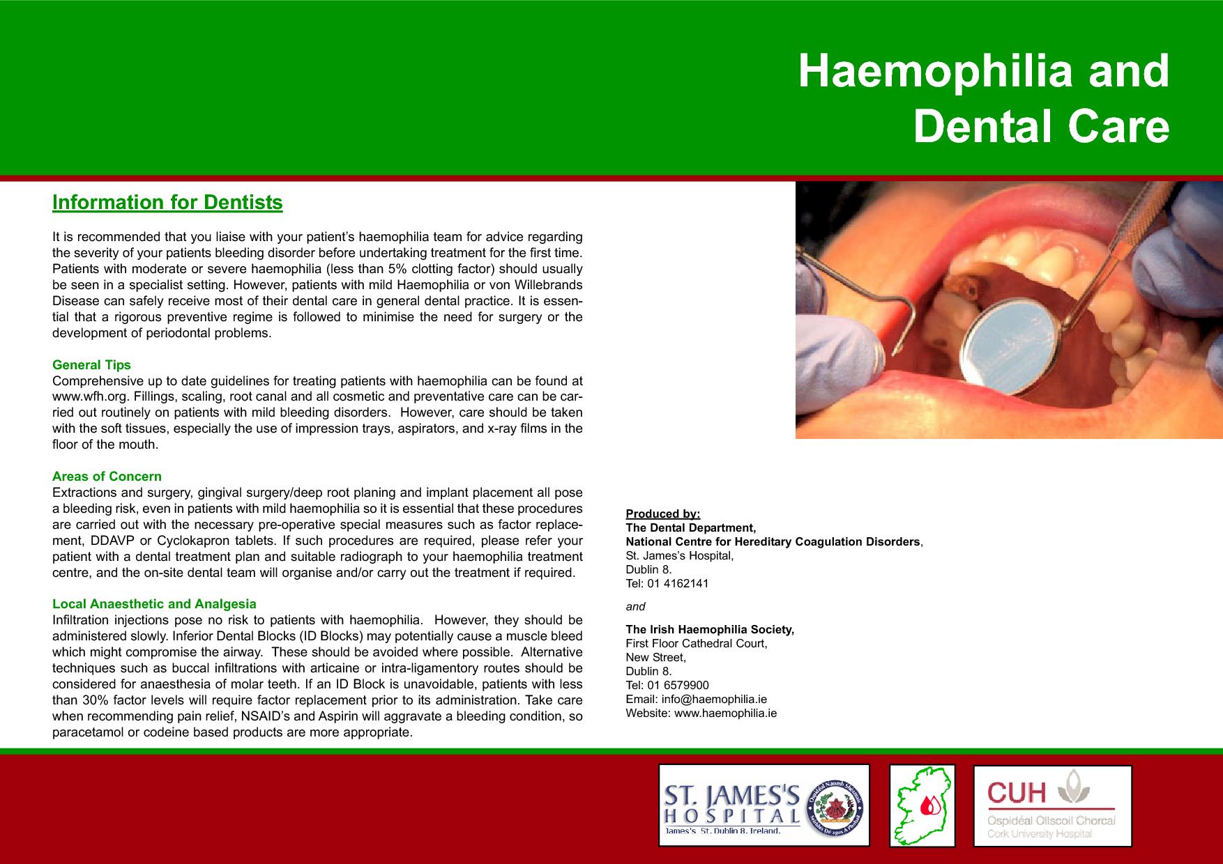 Haemophilia and dental care Dental Health Foundation