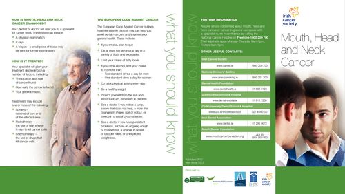 Publication cover - Mouth,head and neck leaflet